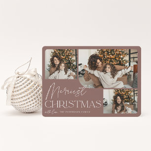 Festive Greeting   Merriest Christmas Photo Holiday Card