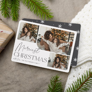 Festive Greeting   Merriest Christmas Photo Holiday Card