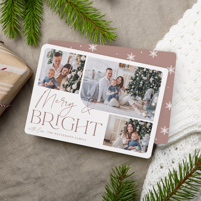 Festive Greeting | Merry & Bright Photo Christmas Holiday Card (Creator Uploaded)