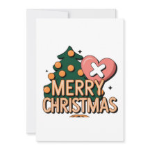 Festive Greetings Card Flat Holiday Card