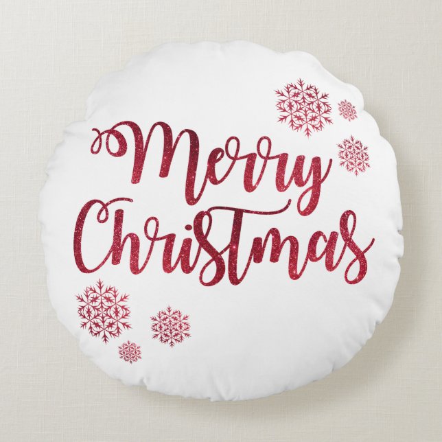 Festive Greetings Round Cushion (Front)