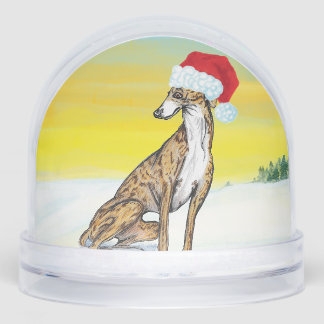 festive greyhound snowglobe