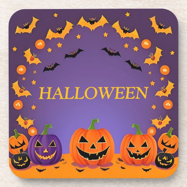 Festive Halloween Background Coaster (Front)