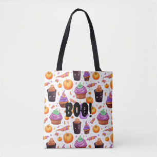 Festive Halloween candy, jack - o- lanterns Boo Tote Bag