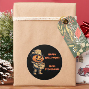 Festive Halloween Jack o lantern Classic Round Sticker