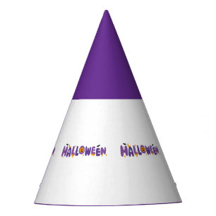 Festive Halloween Text Royal Purple Craft Supplies Party Hat