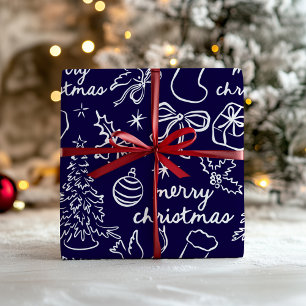 Festive Hand Drawn Christmas Wrapping Paper