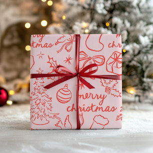 Festive Hand Drawn Christmas Wrapping Paper