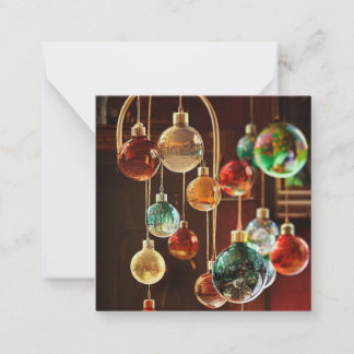 Festive Hanging Baubles Christmas Card