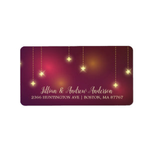 Festive Hanging Stars Christmas Address Label