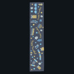 Festive Hanukkah Personalised Menorah Dreidel Short Table Runner<br><div class="desc">Set a festive Hanukkah Party Table & delight your lucky recipient with a Table Runner designed just for Chanukah! Our Hanukkah Personalised Menorah Dreidel Custom Table Runner includes menorahs, dreidels, jugs of olive oil, jelly doughnuts, and more. Plus the words Happy Hanukkah can be changed (!) to make this Chanukah...</div>