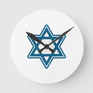 Festive Hanukkah Single Star Acrylic Wall Clock