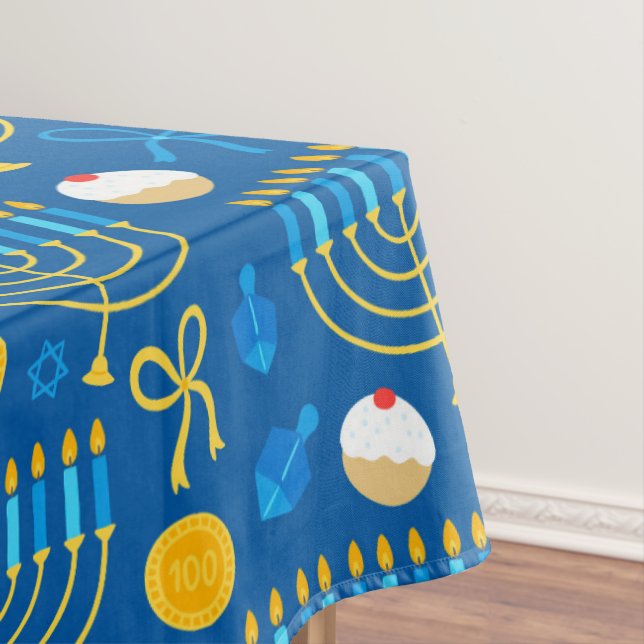 Festive Hanukkah Tablecloth (In Situ)