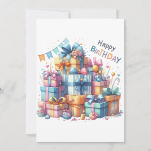 Festive Happy Birthday  All Ages Greeting Card