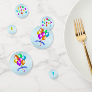 Festive Happy Birthday Balloons Multiple Colours Confetti