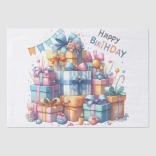 Festive Happy Birthday For All Ages  Tissue Paper