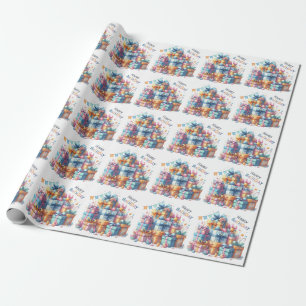Festive Happy Birthday For All Ages  Wrapping Paper