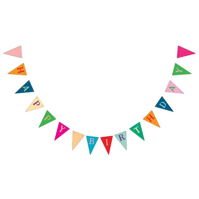 festive happy birthday fun colourful  bunting  (All)