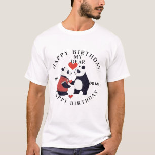 Festive Happy Birthday Typography Logo T-Shirt
