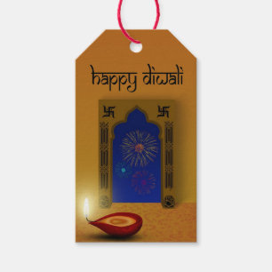 Festive Happy Diwali Fireworks - Gift Tag