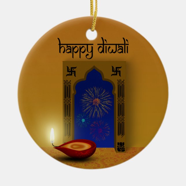 Festive Happy Diwali Fireworks - Ornament (Front)