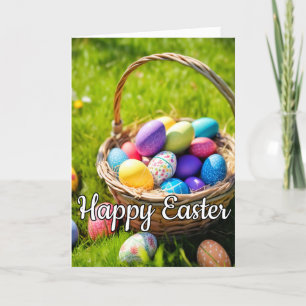 Festive Happy Easter Basket Holiday Card