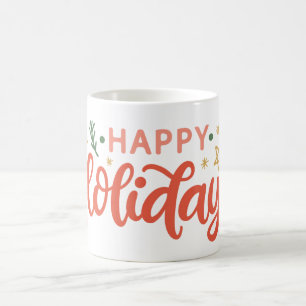 Festive Happy Holidays Design Coffee Mug