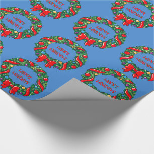 Festive Happy Holidays with Whimsical Reef Modern Wrapping Paper