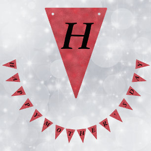 Festive Happy Mothers Day Red Star Bursts Bunting