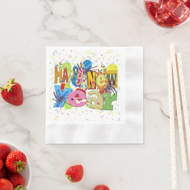 Festive Happy New Year Napkin (Insitu)