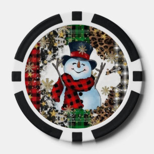 Festive Happy Snowman Poker Chips – Holiday Casino