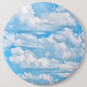 Festive Happy Sunny Clouds Background 6 Cm Round Badge