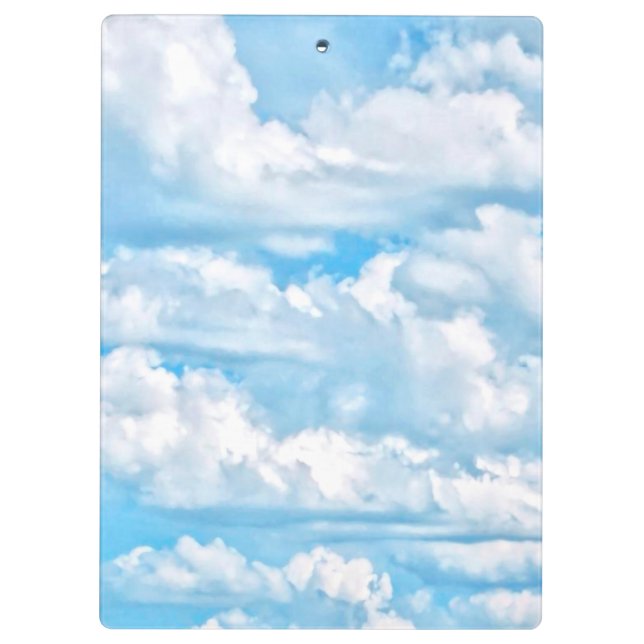 Festive Happy Sunny Clouds Background Clipboard (Back)