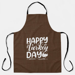 Festive "Happy Turkey Day" Autumn Typography Apron