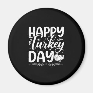Festive "Happy Turkey Day" Autumn Typography Magnet
