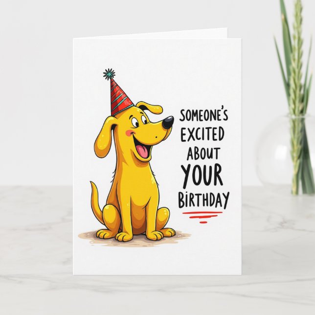Festive Hat Puppy Card (Front)