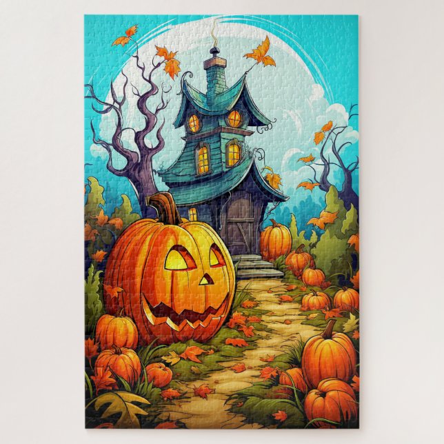 Festive Haunted House In Autumn Jigsaw Puzzle (Vertical)