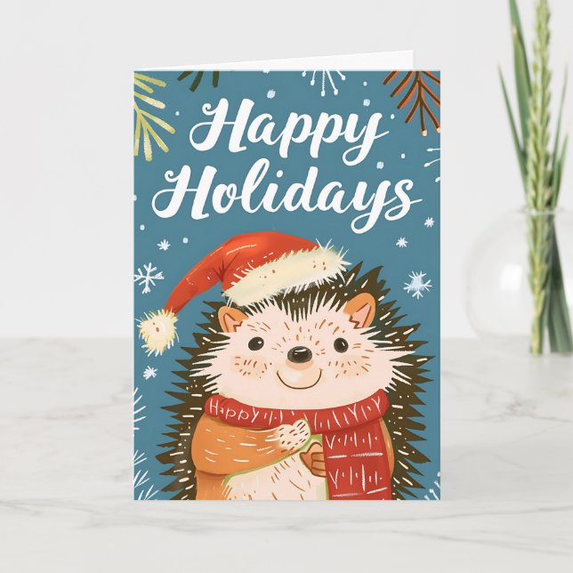 Festive Hedgehog Card (Front)