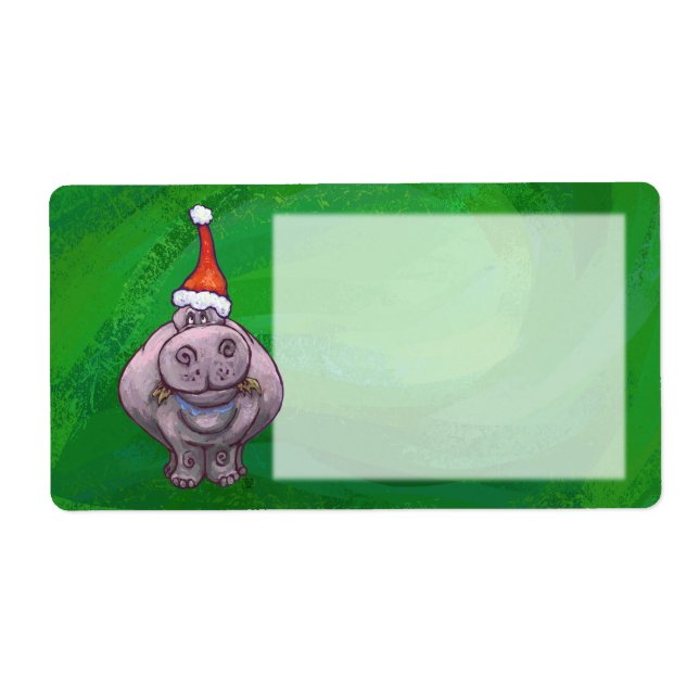 Festive Hippo On Green (Front)