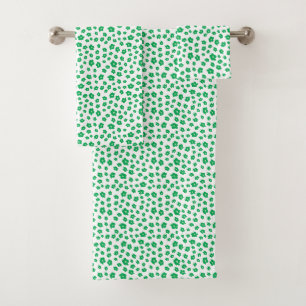 Festive Holiay Christmas Green Hibiscus Flowers Fl Bath Towel Set