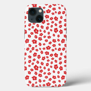 Festive Holiay Christmas Red Hibiscus Flowers Flor iPhone 13 Case