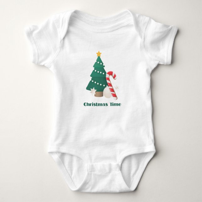 Festive Holiday Baby Bodysuit (Front)