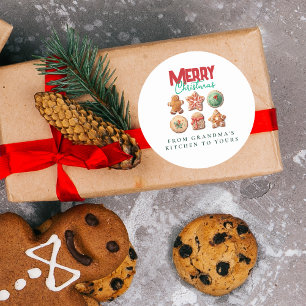 Festive Holiday Baking Party Christmas Cookies  Classic Round Sticker