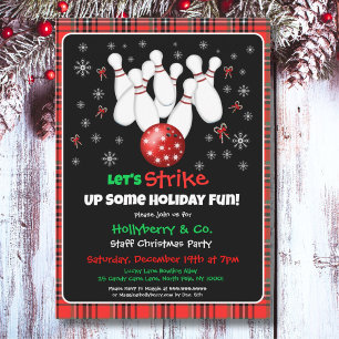 Festive Holiday Bowling Invitation