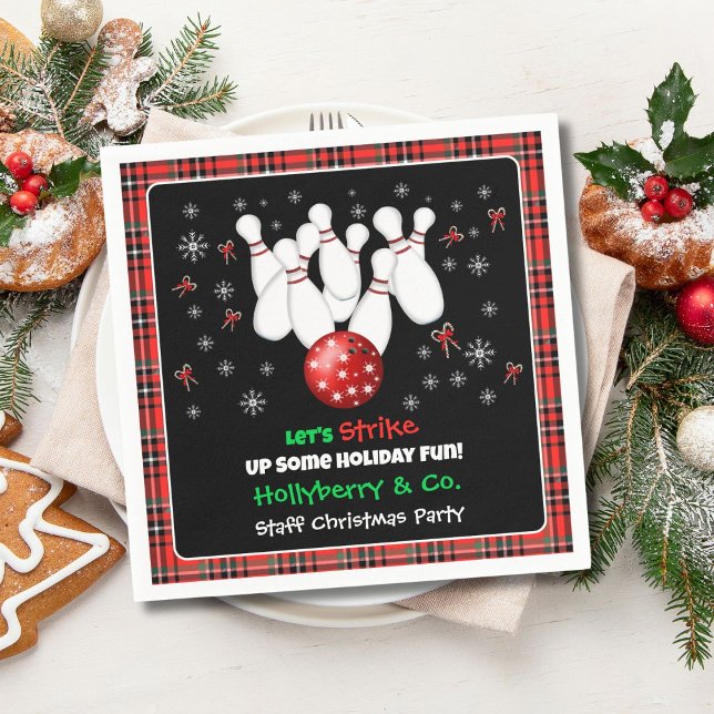 Festive Holiday Bowling  Napkin (Creator Uploaded)