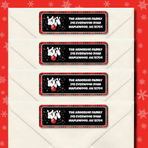 Festive Holiday Bowling Return Address  Label