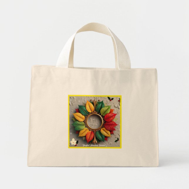 "Festive Holiday Charm" Mini Tote Bag (Front)