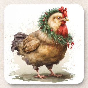 Festive Holiday / Christmas Chicken Coasters