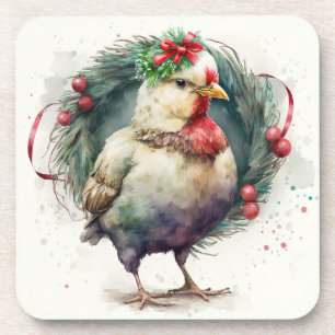 Festive Holiday / Christmas Chicken Coasters