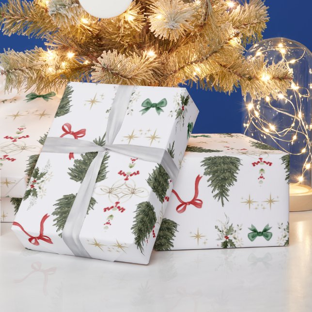 Festive Holiday Christmas Gifts Wrapping Paper (Holidays)
